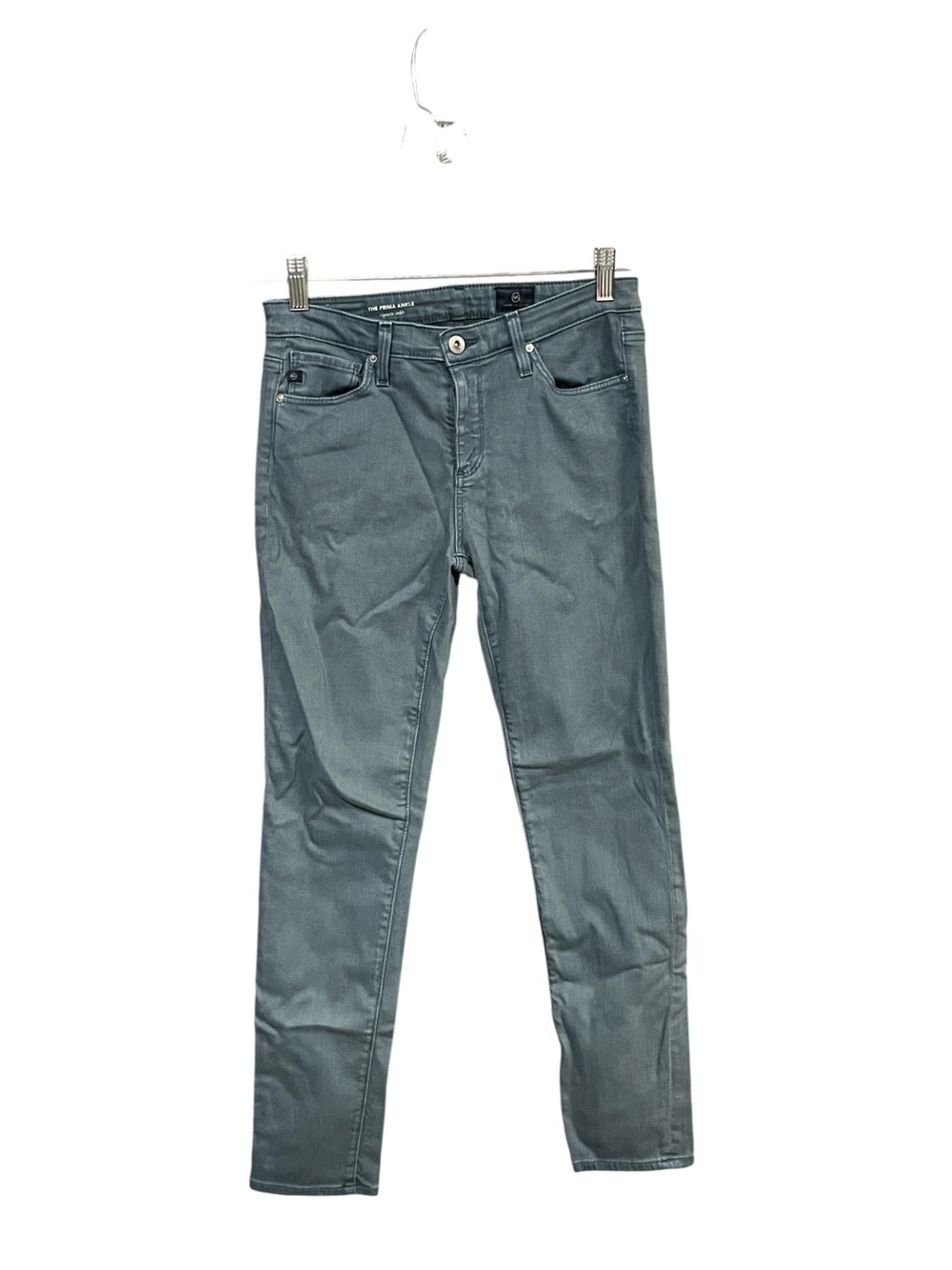 AG Adriano Goldschmied Prima Ankle Jeans 27R Green Skinny Stretch Cigarette Pant